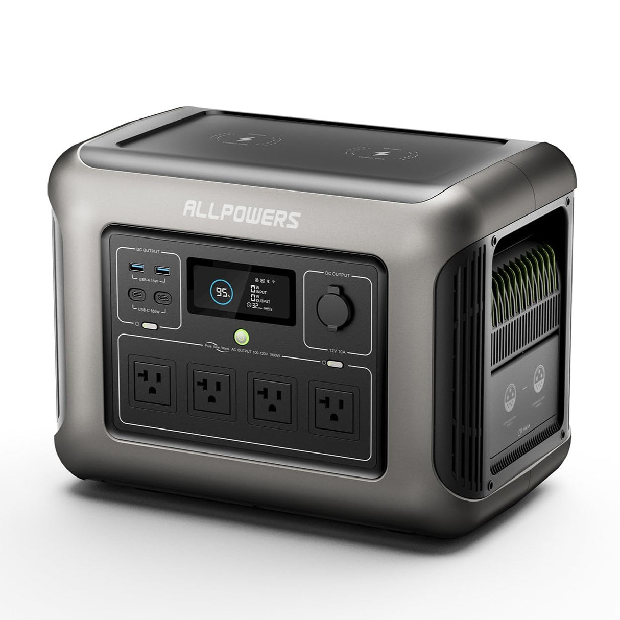 ALLPOWERS R1500 Portable Power Station, 1152Wh LiFePO4 Battery Backup w/ 4 1800W (3000W Peak) AC Outlets, 0-80% in 40 Min, 43dB UPS Solar Generator for Camping, Party, RV, Home Use ALLPOWERS