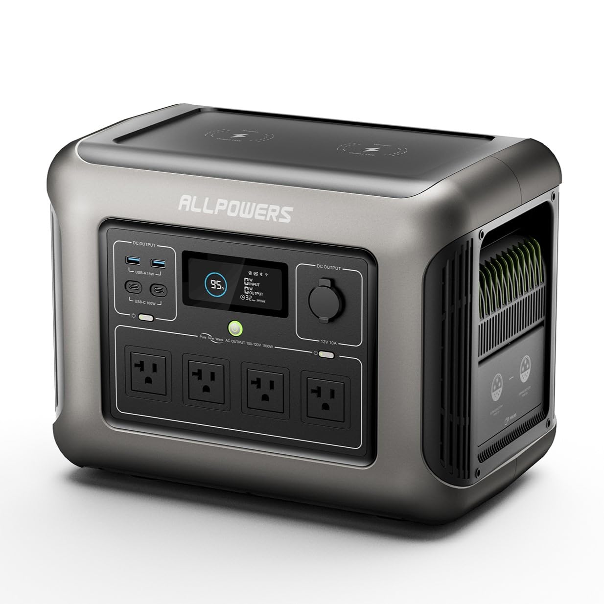 ALLPOWERS R1500 Portable Power Station, 1152Wh LiFePO4 Battery Backup w/ 4 1800W (3000W Peak) AC Outlets, 0-80% in 40 Min, 43dB UPS Solar Generator for Camping, Party, RV, Home Use - WoodArtSupply