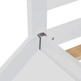 Harper & Bright Designs Kids Low Loft Bed with Slide, Twin Size Wooden Loft Bed Frame, White Harper & Bright Designs