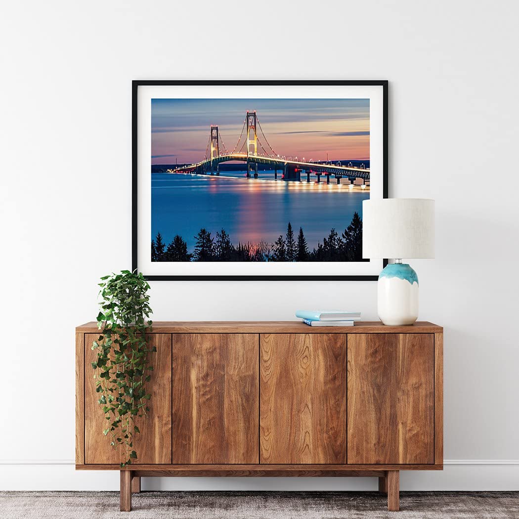 Handmade Arting Diamond Painting Landscape Mackinac Bridge Night Lights St Ignace Michiganravel per Peninsul View for Adult Painting Kits Diamond Art Perfect for Home Wall Decor 16 in x20 in Handmade Arting