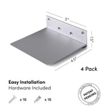xympo Floating Invisible Bookshelf Wall Mounted (Set of 4) - Aluminum - Turn Books into Floating Shelves xympo