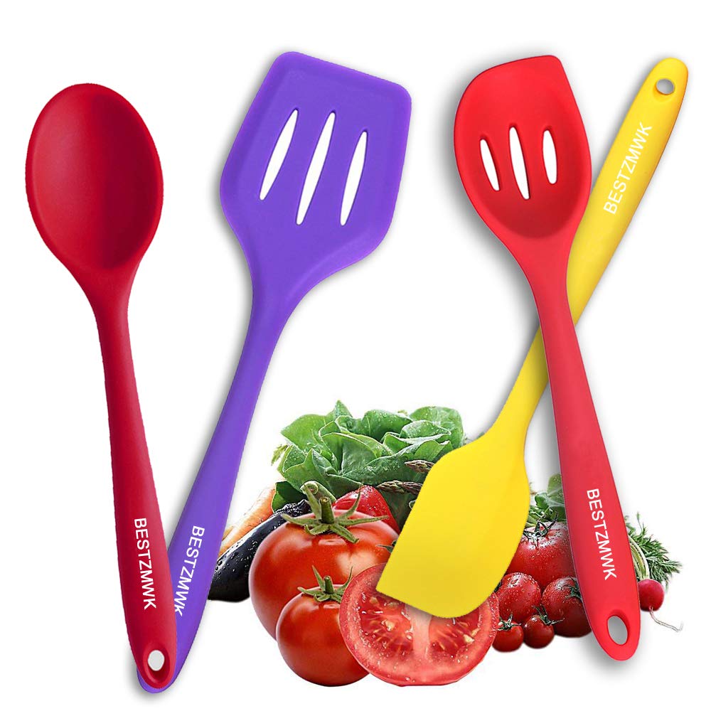 Kitchen Utensil Set - 11 Cooking Utensils - Colorful Silicone Kitchen Utensils - Nonstick Cookware with Spatula Set - Colored Best Kitchen Tools Kitchen Gadgets(Multi)