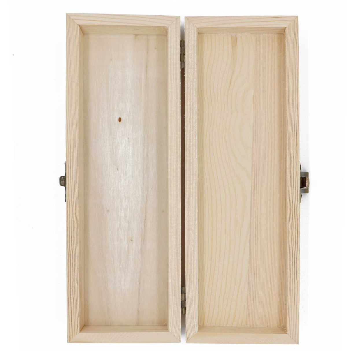 AVESON Plain Unfinished Wood Pencil Box, Unpainted Rectangle DIY Artist Tool and Brush Storage Box Case with Locking Clasp, Small AVESON