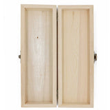 AVESON Plain Unfinished Wood Pencil Box, Unpainted Rectangle DIY Artist Tool and Brush Storage Box Case with Locking Clasp, Small AVESON