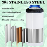 ZREGGUR 16 oz 12pack 4-in-1 Can Cooler Slim Sublimation Tumbler blank, Double Stainless Steel Vacuum Insulated for Hot and Cold Beverages, Standard Can, Beer Bottle and Insulated Mugs ZREGGUR