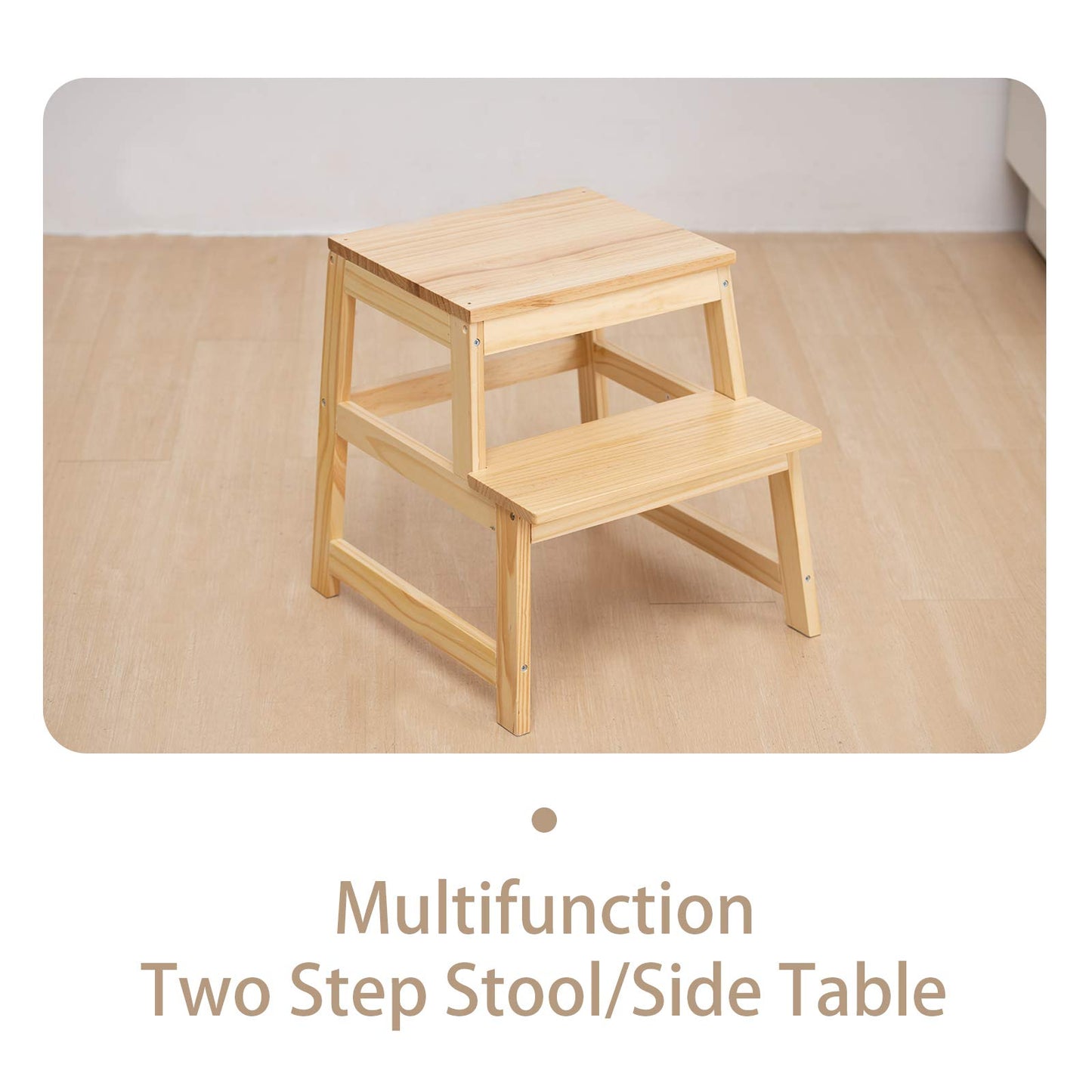 Kitchen Step Stool for Toddlers with Non-Slip Mat, Wood City Wooden Kids Montessori Learning Stool Tower, Toddler Standing Tower Helper for Kitchen Counter and Bathroom Sink.