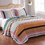 Greenland Home Thalia Quilted Bedding Set, 2-Piece Twin/XL, Tango, One Set Greenland Home Fashions