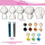 Innovative Designs Disney Princess DIY Paint Your Own Figurines Arts and Crafts Set for Girls, Paint, Paint Brush, and Glitter – Cinderella, Belle, Tiana, Jasmine, and Princess Castle Innovative Designs