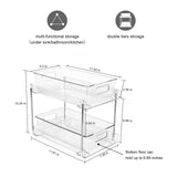 1 Pack 2-Tier Bathroom Organizers and Storage, Clear Under Sink Organizer Vanity Countertop Storage Pantry Organizers, Pull-Out Cabinet Organizer With Track For Bathroom, Kitchen, Pantry COKIHOM