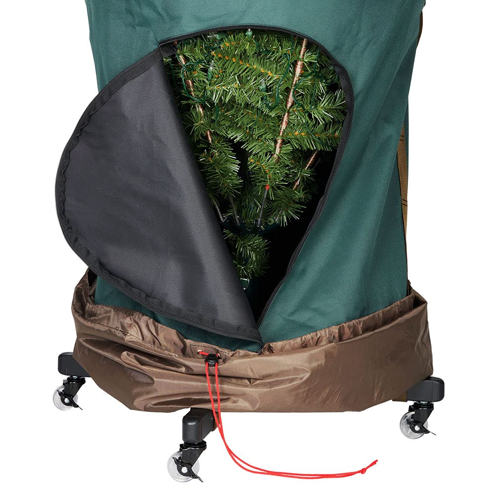 [Upright Tree Storage Bag] - 9 Foot Christmas Tree Storage Bag | Hold Artificial Trees up to 9 Feet Tall - Keep Your Fake Tree Assembled | Includes Rolling Tree Stand (9' - Large/With Tree Stand)