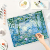 Impressionist Paint by Numbers Kit for Adults - DIY Water Lilies with Hanging Willow Painting on Canvas 16x20 Inches, Acrylic Paint Set for Beginners, Monet-Inspired Art for Home Decoration or Gift TAOPAOLAB
