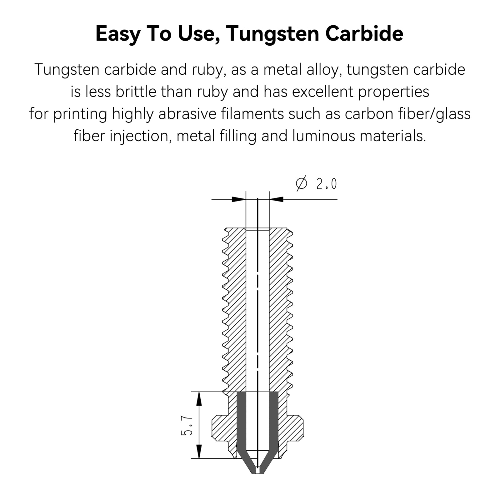 Upgrade Tungsten CarbideTip Bimetal Volcano 0.6mm Nozzles high Thermal Conductivity Abrasion Resistance for Anycubic Vyper/Kobra Max/Plus, Artillery Sidewinder X2 Flsun V400 Super 3D Printer - WoodArtSupply