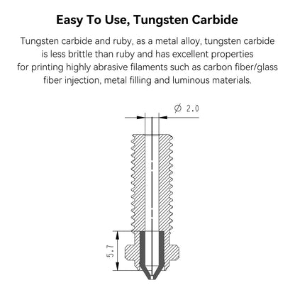 Upgrade Tungsten CarbideTip Bimetal Volcano 0.6mm Nozzles high Thermal Conductivity Abrasion Resistance for Anycubic Vyper/Kobra Max/Plus, Artillery Sidewinder X2 Flsun V400 Super 3D Printer - WoodArtSupply