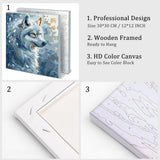 Natuyalo Wolf Paint by Number for Adults Framed, Easy Paint by Numbers for Adults Beginner with Frame, Animals DIY Acrylic Painting by Numbers for Home Wall Decor 12x12 Inch Natuyalo