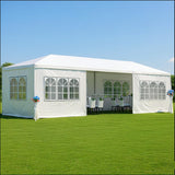 10X30 FT Outdoor Party Tent Gazebo with 8 Removable Sidewalls & Windows, Wedding Tent with Waterproof PE Roof, Canopy Tent with Heavy Duty Fram for Event, Parties Hipicute