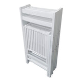 HomVent Set of 4 Slatted Wood Folding Chair, Fully Assembled Folding Chair Set Folding Event Chairs Wedding Chair Wooden Slatted Seat for Dining Room Kitchen Balcony Wedding Occasion Events (White) HomVent