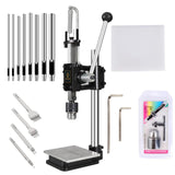 Leather Hole Puncher Hand Punching Machine Manual Press Puncher Punch Tools for DIY Craft (with Chuck, PP Plate and Aluminum Plate) (Style D) FASTTOBUY