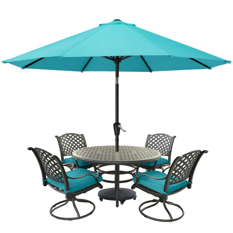 MASTERCANOPY Patio Umbrella for Outdoor Market Table -8 Ribs (9ft,Turquoise) MASTERCANOPY