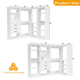 Unikito Closet System with Drawers，86” Modular Corner Closet Organizer System with Mirror，Freestanding Wood Wardrobe Organizer with Hanging Rods & Adjustable Shelves, Walk in Closet Tower, White Unikito