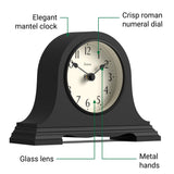 JONES CLOCKS® Speakeasy Mantel Clock | Classic Napoleon’s hat Design | Black | Contemporary Classic Style for Desk, Table, Shelf or Bedside JONES CLOCKS
