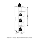 Furinno Fulda Book Shelf, 3-Tier Narrow Bookshelf, Bookcase with 8-in Width Storage Shelf, 9.3 x 7.9 x 31.5, for Living Room, Bedroom, Home Office, Blackwood Furinno