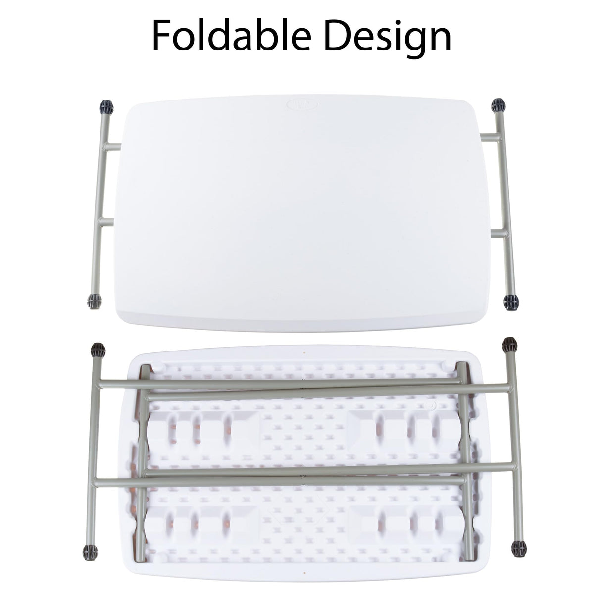 Everyday Home Folding Table - Lightweight Portable Folding Desk - Small Plastic Table for Camping, Playing Cards, and Crafting (White) Everyday Home