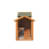 Chicken Coops Large 2-Tier Wooden Chicken House Outdoor Double Door Poultry Hen Cage Backyard Rabbit Hutch Pen with Removable Tray and 2 Runs 79.5 x 33.66 x 20.66 inches EastVita