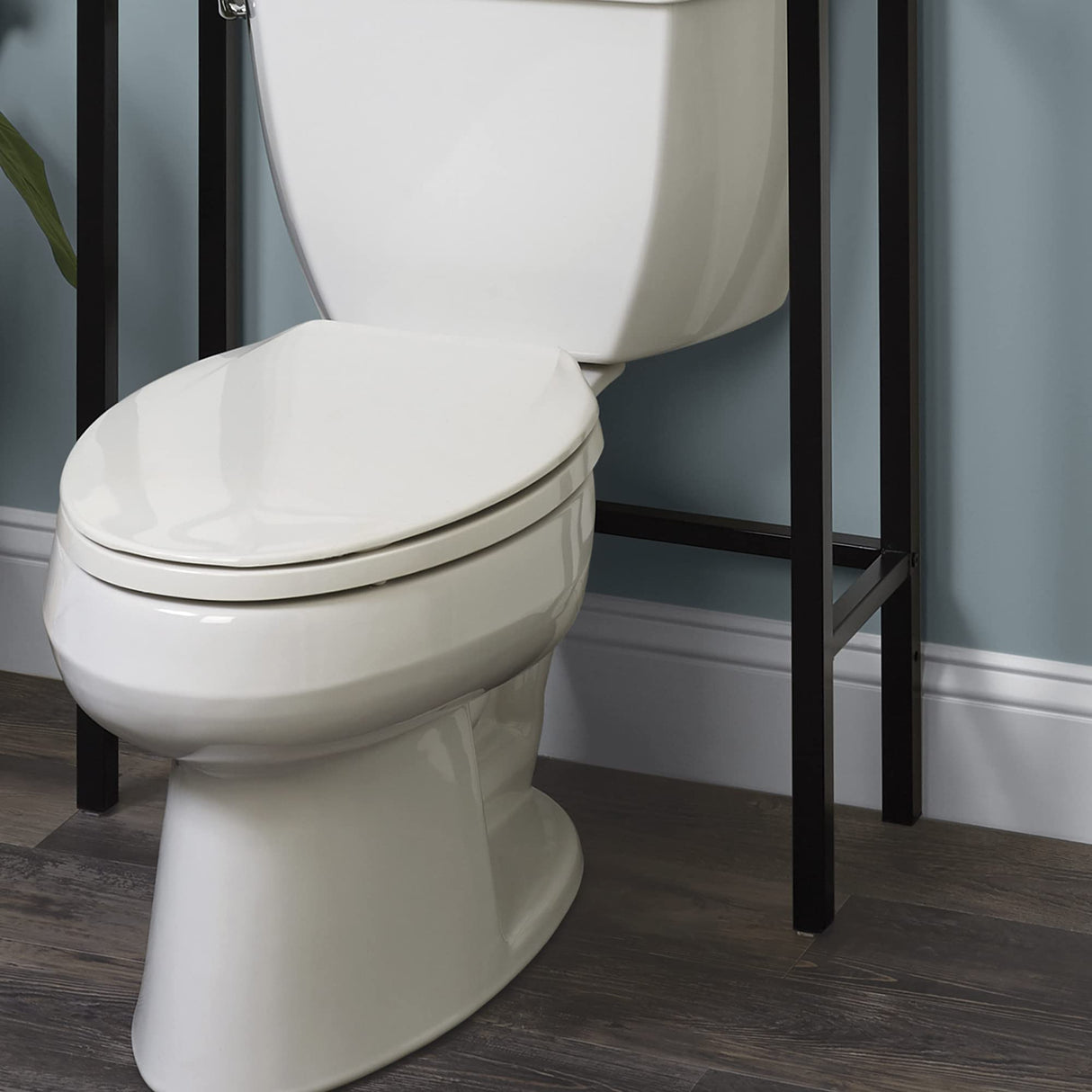 Zenna Home Over The Toilet Storage, Bathroom Storage Organizer with 3 Shelves, Bathroom Space Saver That Fits Above Toilet, Driftwood and Matte Black Frame Zenna Home