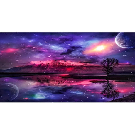 KTHOFCY 5D DIY Diamond Painting Kits for Adults, Colorful Starry Sky Landscape Full Drill Embroidery Cross Stitch Crystal Rhinestone Paintings Pictures Arts Wall Decor Painting Dots Kits 15.7X27.5inch KTHOFCY