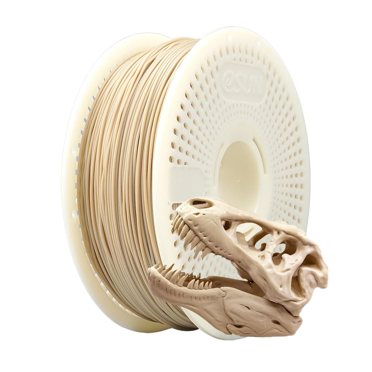 eSUN PLA+ Refilament 1.75mm and Upgarded eSpool+ Set, Reusable and Removable Filament Spool Replacement with 3D Printer Refill PLA Plus, 1KG Spoolless 3D Printing Filament, Bone White eSUN