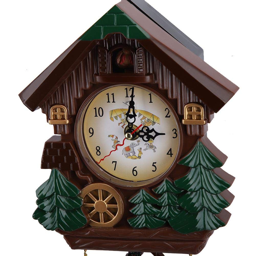 AUNMAS Wall Clock Traditional Chalet Tabletop Wall Sound Cuckoo Clock Tree House Clock for Bedroom Living Room School Office Decoration AUNMAS