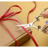 SHWAKK Embroidery Scissors 4.45in Ancient Cyan Gourd flower Scissors with Tassels and Thimble, Embroidery Tools for Sewing, Crafting, Tailoring, Needlework, Handicrafts DIY Tools SHWAKK