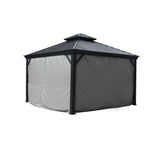 Kozyard Gazebo Privacy Curtain Outdoor Waterproof Sidewall for Hardtop Gazebo, OEM Replacement for Patio Gazebo Curtains for Alexander, Caesar, Rosana and Apollo Model (12ft x 12ft, Gray) Kozyard