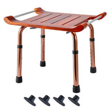 Shower Chair, Teak Shower Bench, Shower Stool for Inside Shower, Shower Chair for Elderly and Disabled, Shower Seat, Portable, with Handles, Height Adjustable WWTXXTWW