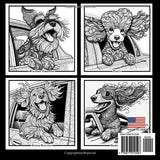 "DOGS-IN-CARS" A Mandala Coloring Book for Boys, Girls, Teens, Men, Women, Adults and Seniors: Large Cute Easy Fun Humorous Activity Book of 50 ... Mindful Inspirational Meditation Dog Images WoodArtSupply