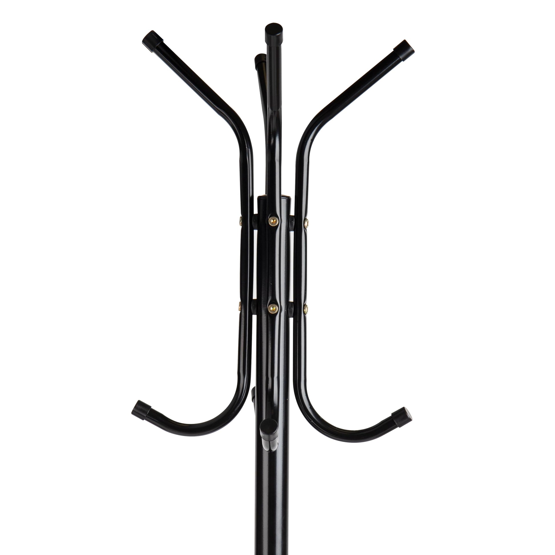 Mind Reader Coat Rack, Hall Tree, Freestanding, Coat Tree, Hat, Jacket, Purse, Metal, 14.75" L x 16.5" W x 69" H, Black - WoodArtSupply