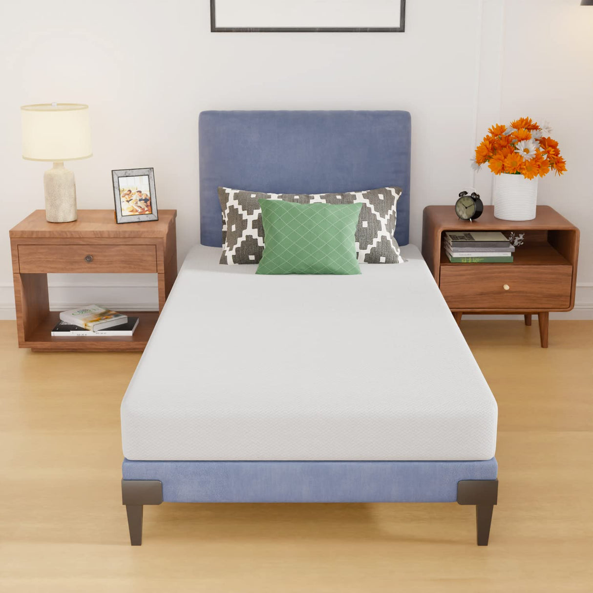 PayLessHere Twin Size Mattress,6 Inch Gel Memory Foam Mattress in a Box,Medium-Firm,Pressure Relief&Temperature Regulation,CertiPUR-US Certified,Fiberglass Free，White PayLessHere