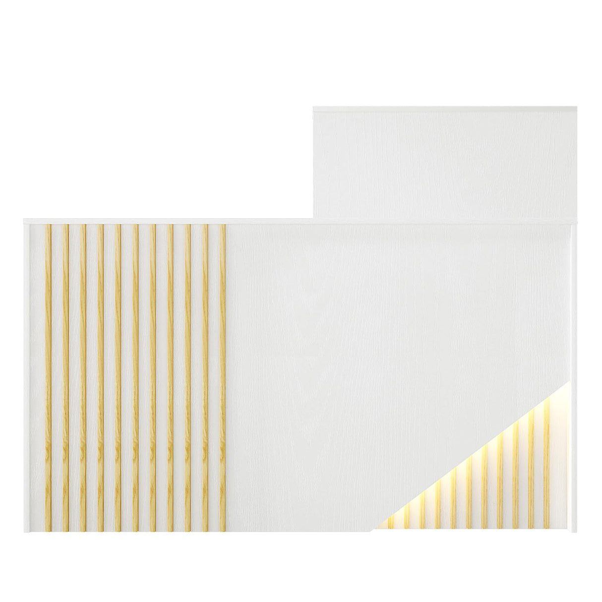 TUSY Small Reception Desk with Counter, 39.4" H Front Desk with Storage Drawers, Reception Counter with LED Lighting, Checkout Counter for Salon, Lobby – White (47.2" W x 18.9" D x 39.4" H) TUSY