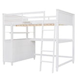 Harper & Bright Designs Full Size Loft Bed with Desk and Dresser, Wooden Loft Bed Full with Storage Drawers and Shelves for Kids Teens Adults, No Box Spring Needed,White Harper & Bright Designs