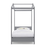 Delta Children Poppy House Wood Twin Bed, Platform Bed - No Box Spring Needed, Grey Delta Children