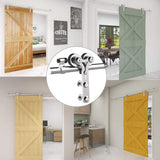 TSMST 6FT Sliding Barn Door Hardware Kit, Stainless Steel Heavy Duty Sturdy Barn Door Track for Single Wood Door, Slide Smoothly Quietly (Y Style) TSMST