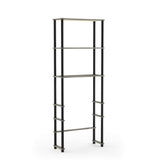 Furinno Turn-N-Tube with 3 Shelves Toilet Space Saver, French Oak Grey/Black Furinno