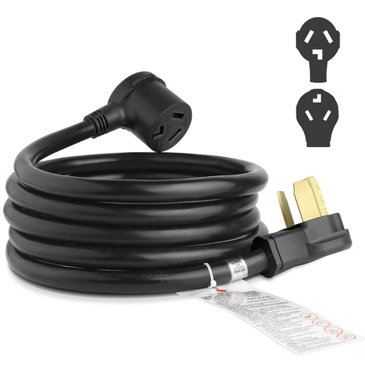 10FT 3 Prong Dryer Extension Cord, 30 Amp NEMA 10-30P to 10-30R EV Extension Cord for Dryer Power Extension and Level 2 EV Charging, 125V/250V 10 AWG STW ETL Listed (Black) - WoodArtSupply