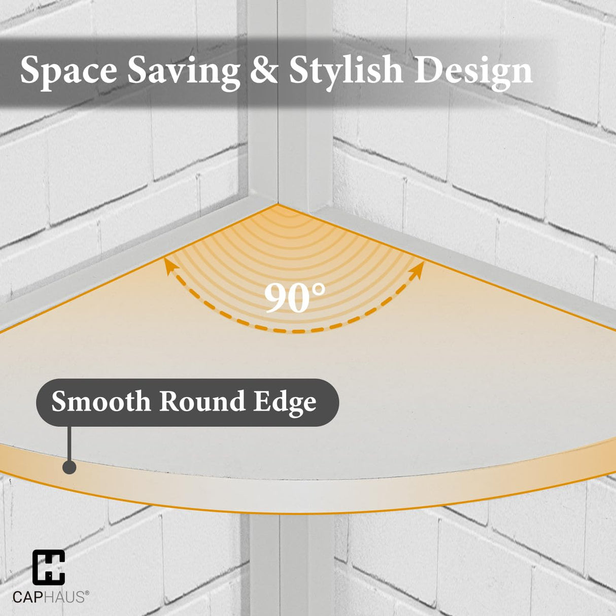 CAPHAUS 5-Tier Corner Shelf, Tall 59.1-Inch White Metal Frame Display Rack, Bookshelf Unit for Bathroom, Living Room, Home, Office CAPHAUS