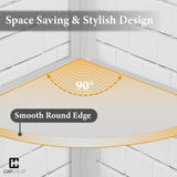 CAPHAUS 5-Tier Corner Shelf, Tall 59.1-Inch White Metal Frame Display Rack, Bookshelf Unit for Bathroom, Living Room, Home, Office CAPHAUS