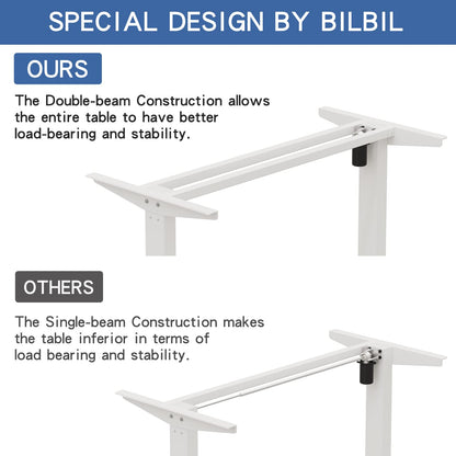 bilbil Electric Standing Desk 48 x 24 Inches, Height Adjustable Stand Up Desk Home Office Desks with 4 Memory Presets - WoodArtSupply