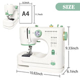 Lastempa Mini Dual-Speed SewingMachine Double Needle & Double Thread16 Stitch Modes Beginner-FriendlyHousehold Sewing Machine | ldeal forAdults & Beginners Lastempa