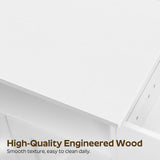 YATINEY Coffee Bar Cabinet, Kitchen Island with Storage, Farmhouse Sideboard Buffet Cabinet with Dual-Purpose Floating Shelf and Hooks, for Kitchen, Restaurant, Living Room, White KF22WT YATINEY