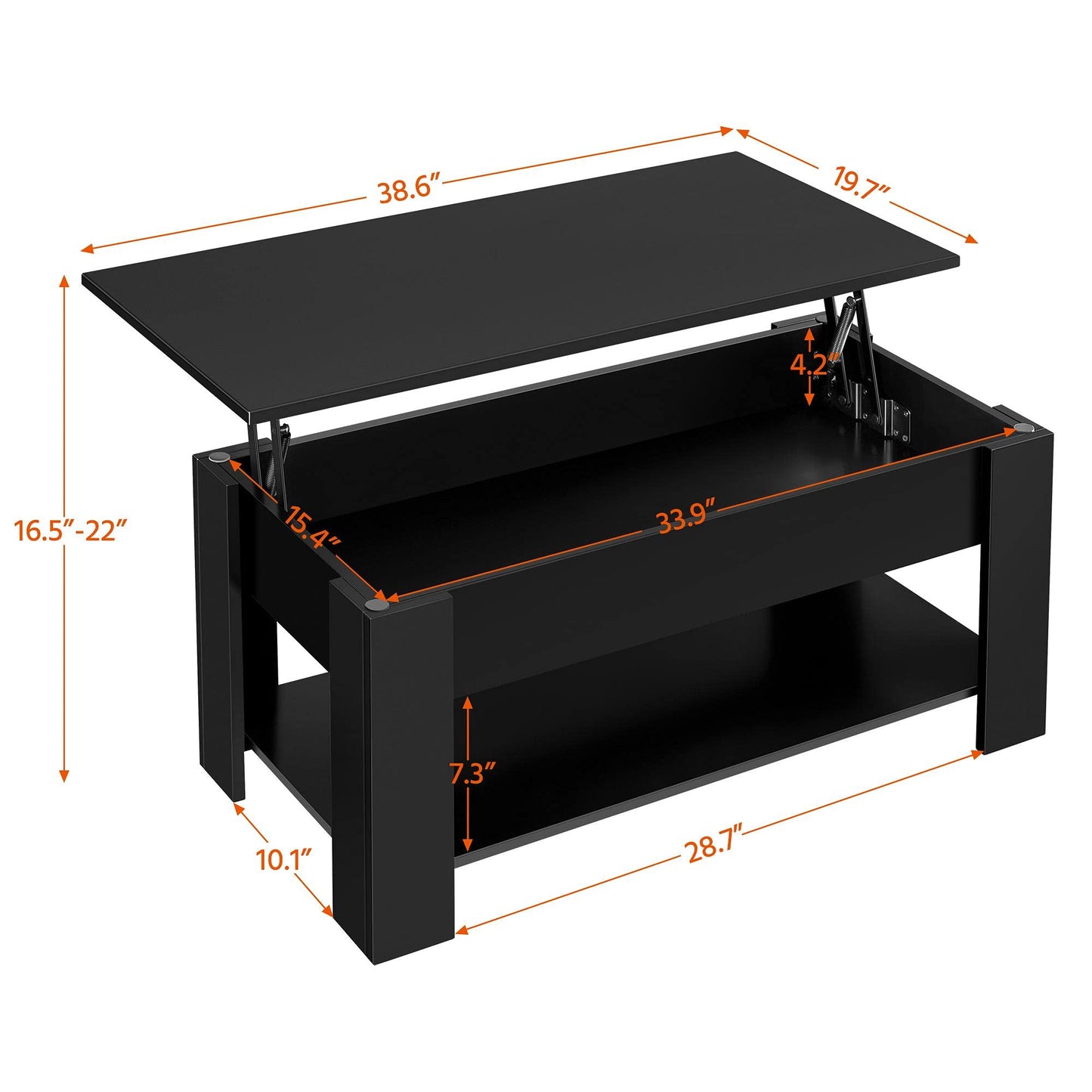 Yaheetech Modern Living Room 3 Pieces Table Sets, Lift Top Coffee Table and End Table Sets for Home and Office, Easy Assembly Accent Furniture with Hidden Compartment and Open Storage Shelf,  - WoodArtSupply