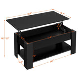 Yaheetech Modern Living Room 3 Pieces Table Sets, Lift Top Coffee Table and End Table Sets for Home and Office, Easy Assembly Accent Furniture with Hidden Compartment and Open Storage Shelf, Black Yaheetech